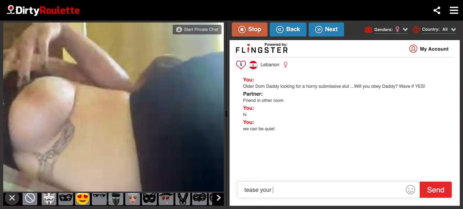 DirtyRoulette Horny Lebanese slut plays and cums