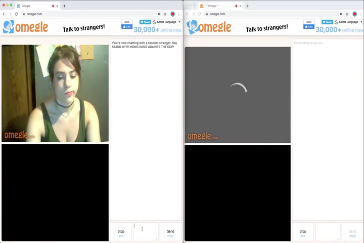 Chatting and playing the Omegle gamr