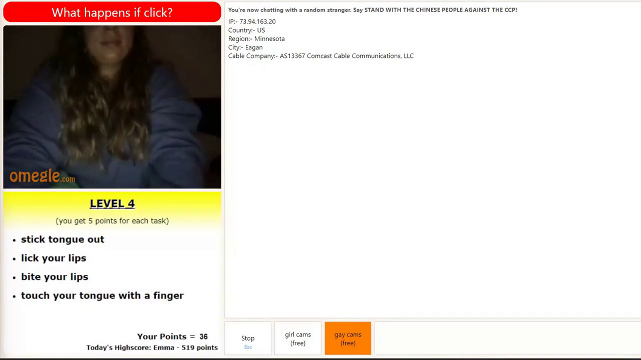 Fat chick plays the omegle game pt1