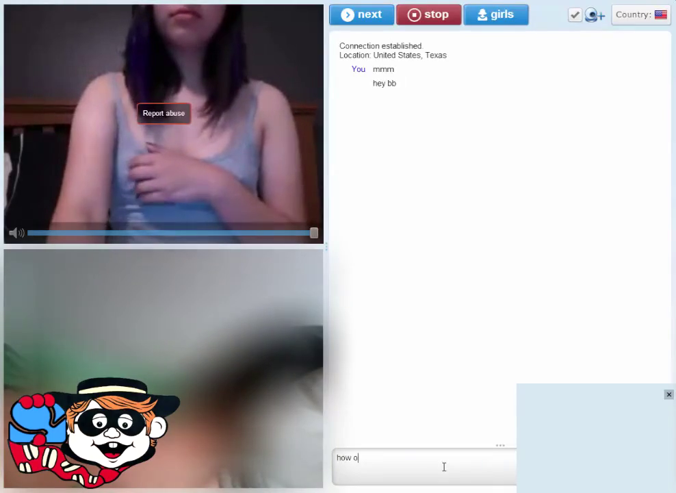 Omegle girl stripping
