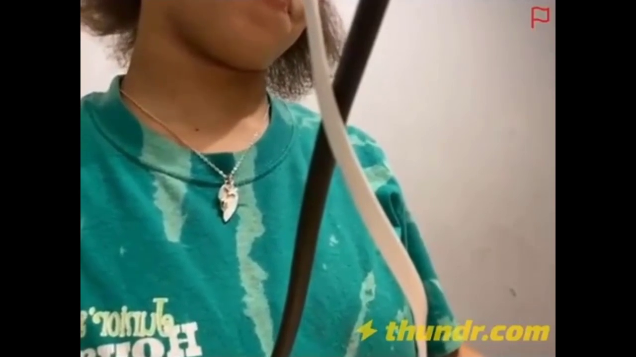 Ebony College Teen Flashes Tits
