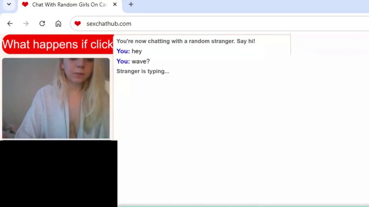 Cute blonde teen chatting with a stranger