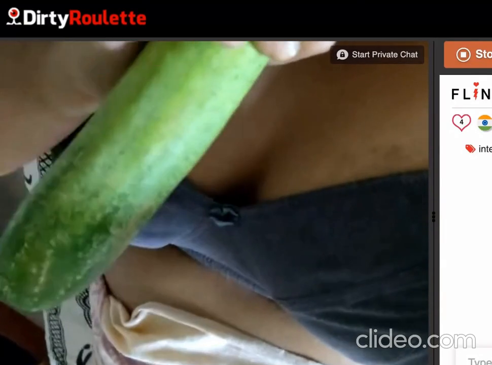DirtyRoulette horny Indian Desi slut fucks a cucum