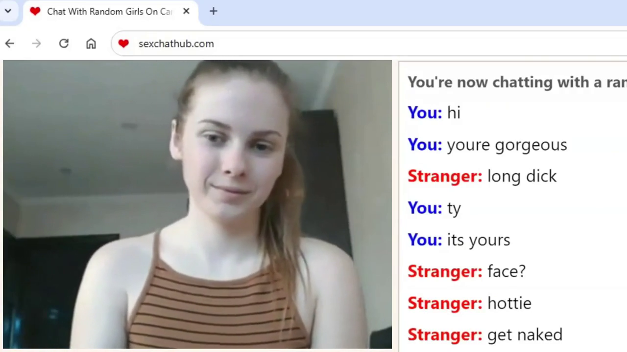 Cute teen gets naked for me on random chat