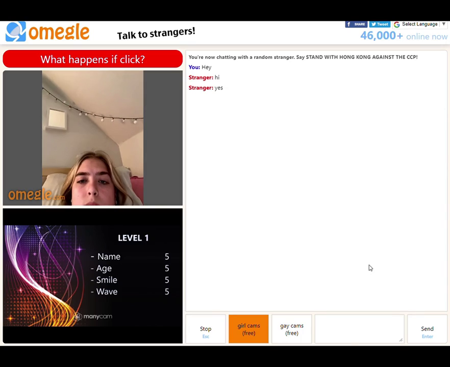 Omegle Game - Amy - 18 year old teen plays game