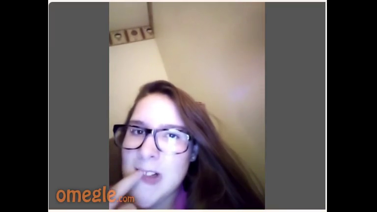 Nerdy teen flashes on cam