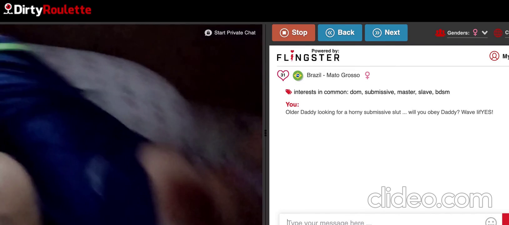 DirtyRoulette horny Brazilian slut obeys master